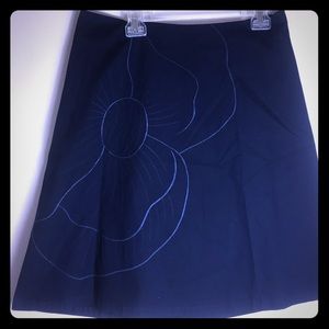 Lane Bryant Embroidered Navy A-Line Skirt NWT